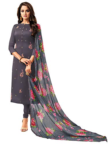 Image of AKHILAM Women's Cotton Blend Embroidered Unstitched Salwar Suit Material(30DMK60 Parent)