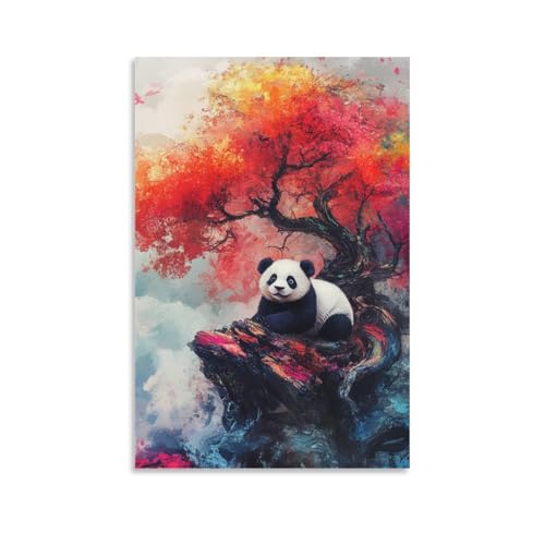 Cuadros decoracion panda en lienzo moderno de 50x75cm para salon y pasillos