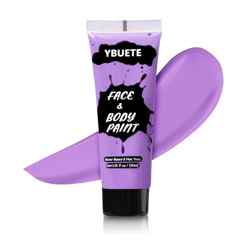 YBUETE Light Purple Face Body Paint Professional Paint for Halloween Cosplay Costume Party Full-coverage Multi-Color Cream Makeup Blendable Body Painting for Adults Halloween Cosplay SFX Makeup