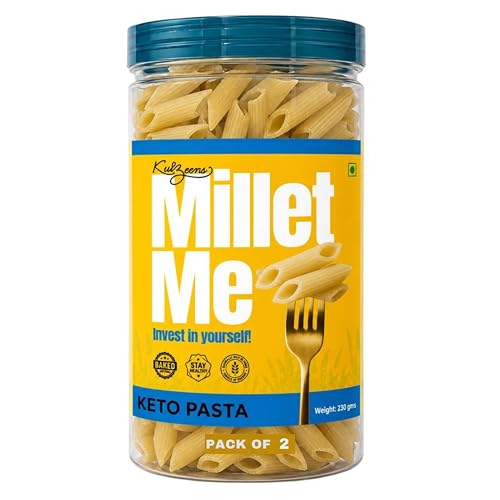 Image of Millet Me by Kuizeens Keto Pasta - 250g (Pack of 2) Ultra Low Carb & High Protein Fusilli | Diabetic Friendly, Weight Management & Keto Diet Approved | No Added Sugar, Maida-Free | No Onion No Garlic | Jain-Friendly | Instant Pasta