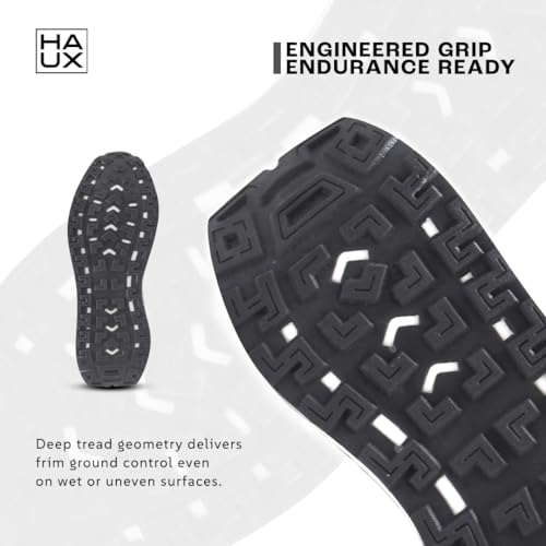 Image of HAUX Men's Slip-On Running Shoes | Lightweight Sports Sneakers with Memory Foam Cushioning | Walking, Gym, Jogging, Training | Ultra Comfort & Style