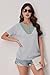 RICSHTORY Womens Spring Fashion 2026 Button V Neck Summer Sweaters Pullover Tops Casual Short Sleeve Work Office Shirts Dressy Casual Tunic Blouses Light Grey Large