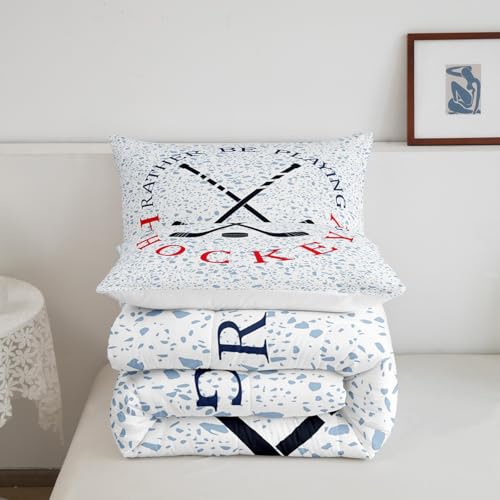 Image of Feelyou Ice Hockey Comforter Set 2Pcs for Kids Boys Girls Teens
