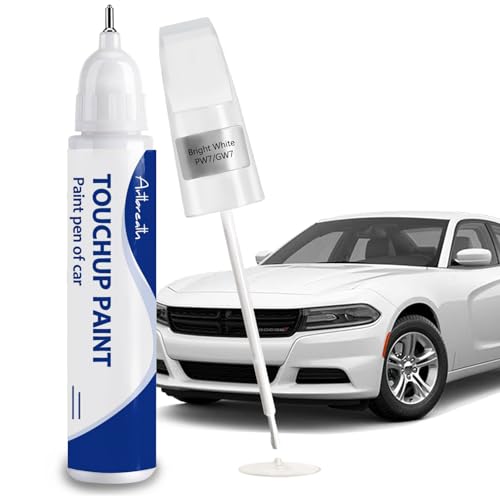 Bright White(PW7/GW7) Touch Up Paint for Dodge-Exact Match–Chips and Nicks Car Paint Scratch Repair Kit Automotive Paint Pen for Challenger/Durango/Grand Caravan/Charger/RAM