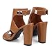 Gicoiz Tacón Chunky Mujer Peep Toe Gladiator Sandals Slingback Verano Correa de Tobillo High Sandalias Strappy Romano Zapatos Marrón Talla 38 EU-39Cn Imagen de Gicoiz Tacón Chunky Mujer Peep Toe Gladiator Sandals Slingback Verano Correa de Tobillo High Sandalias Strappy Romano Zapatos Marrón Talla 38 EU-39Cn