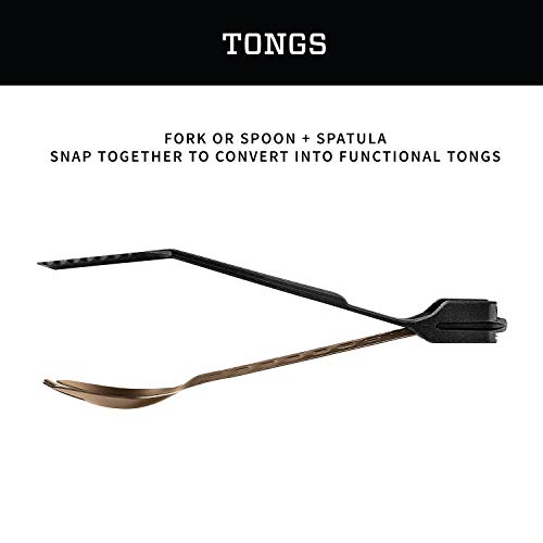 Gerber Gear ComplEAT Camping Utensils Set for Outdoor Cooking, Camping Cutlery with Fork, Spoon, Tongs, Spatula and Multi-Functional Tool, Burnt Bronze - Image 3