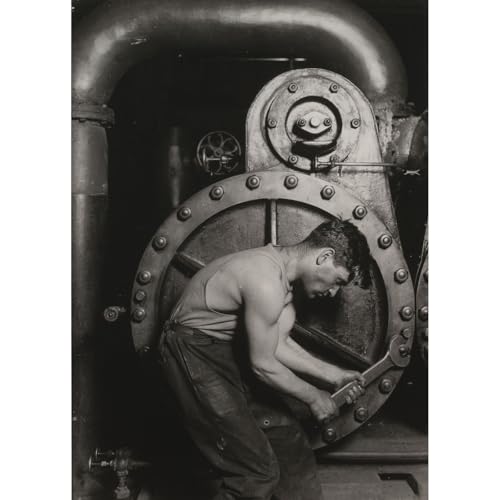 Poster Lewis W. Hine Steamfitter photo noir et blanc géante 76 x 101 cm