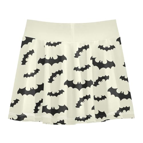 Girls Skorts High Waist Athletic Skirts with Shorts Halloween Bat Stretchy Teens Performance Tennis3