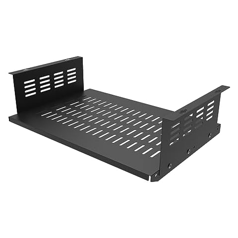 JINGCHENGMEI Under Desk Computer Mount for Small Form Factor SFF Computers and PCs, Product Using Space 17.3" x H 4" x D 12", Compatible with PlayStation 4, PS4 Slim, PS4 Pro for Under Desk Gaming Cover