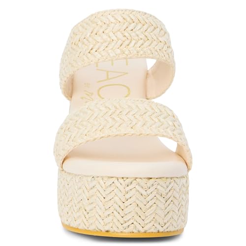 Image of BEACH by Matisse Womens Gem Platform Block Casual Sandals Casual High Heel 3 inch & Up - Off White