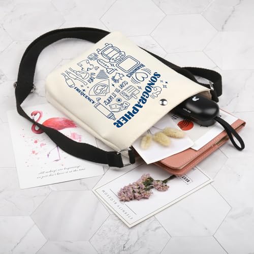 POFULL Sonography Graduate Gift Ultrasound Techn Gift Radiologist Gift Sonographer Crossbody Bag3