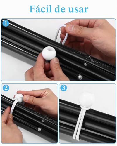 Miniatura 5 de 50 Piezas Tensores Elasticos Con Bola, 15 Cm, Tensor De Goma, Tensores Elasticos Para Lona De Piscina, Tiendas De Campaña, Cortinas De Jardín
