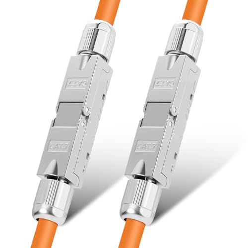 Hycago 2PCS CAT 7 LSA Netzwerkkabel Verbinder werkzeuglos RJ45 Cat7 Verbinder STP feldkonfektionierbare Kupplung Adapter Verlängerung für LAN Verlegekabel Ethernet Installationskabel