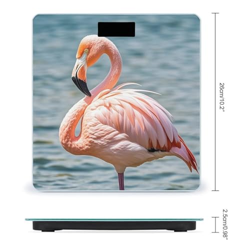 Báscula Digital de Baño Rosa Flamingo con Vidrio Templado miniatura 2