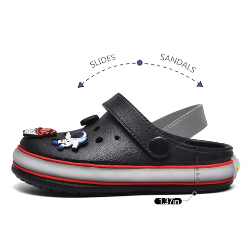 Image of XPKWS Toddler Kids Clogs Boys Girls LED Garden Shoes Light up Sandals Slip on Quick Dry Beach Slippers