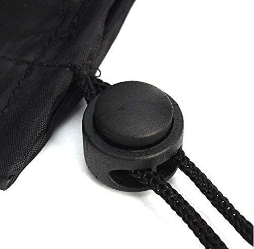 2 Pcs Patio Stacking Chair Cover Waterproof with Drawstring Reclining Garden Chair Cover Windproof Anti-UV Oxford Chair Storage Covers Black - Image 5