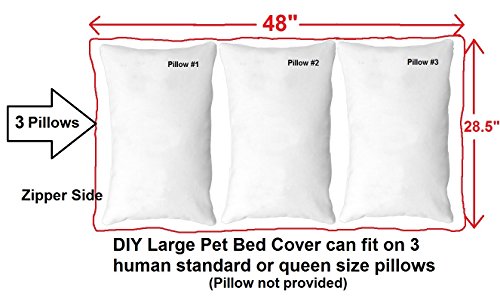 Dogbed4Less 48X29JC+IC-FLAT Do It Yourself Diy Pet Bed Pillow Duvet Canvas Cover + Waterproof Internal Case For Dog/Cat At Large 48 Inchx29 Inch Olive Green Color thumb #3