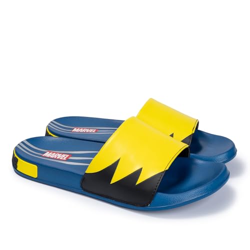 Image of Marvel Men's Slides - Official Spiderman, Deadpool, Wolverine & Hulk Lightweight Non-Slip Comfort Sandals, Sizes 6-13