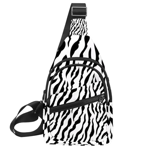 Mochila cruzada de cebra para viajar y senderismo con correa adaptable unisex