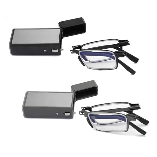 VEQINIKA Folding Reading Glasses with Case – Lightweight Blue Light Readers for Men & Women, Upgraded Hinges and Adjustable Nose Pads, Pocket-Size Design for Everyday Use (Gray&Black, 1.75, x) VEQINIKA Folding Reading Glasses with Case – Lightweight Blue Light Readers for Men & Women, Upgraded Hinges and Adjustable Nose Pads, Pocket-Size Design for Everyday Use (Gray&Black, 1.75, x)