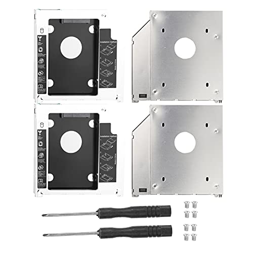 aqxreight 2Pcs 2nd SSD HDD Adaptador Caja 5mm DVD miniatura 6