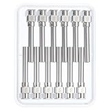 PATIKIL 8Ga x 1 Inch Stainless Steel Dispensing Needle Tips, 12Pcs Metal Glue Needle Tube Blunt Tips Luer Lock for Thick Glue Ink Lab, Silver