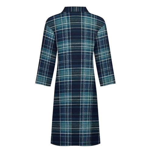 Peignoir de bain pour homme chic bleu marine à carreaux - 5