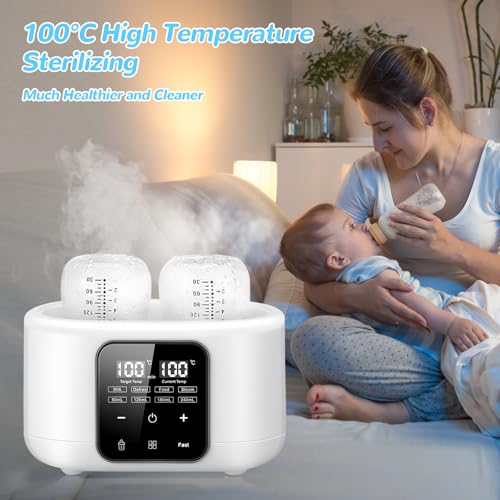 Focenat 6 en 1 Calienta Biberones, Esterilizador Biberones, Calentador Rápido de Alimentos para Bebés, Calentamiento Uniforme del Líquido, Control de Temperatura para la Leche Materna (Blanco) - imagen 6