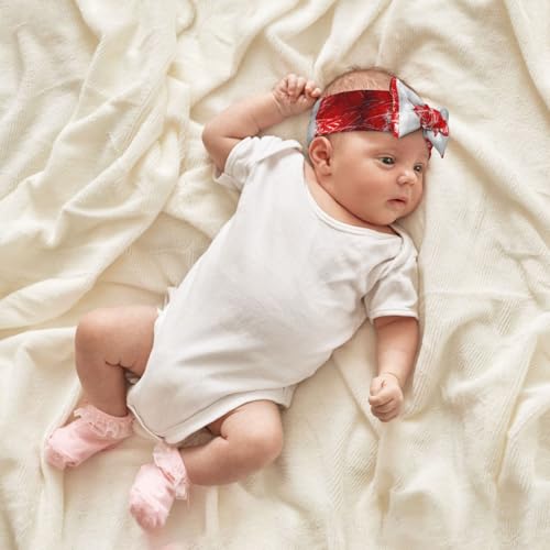 Retro Canada Flag Baby Bow Headband. Comfortable baby headband, suitable for daily wear and photo props.4