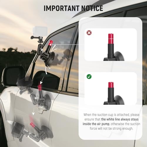 Image of NEEWER Triple Suction Cup Camera Car Mount [Simplified] with Phone Holder & Action Camera Adapter Compatible with iPhone GoPro OSMO Action Pocket 4 3 2 Hero 13 12 11 10 Insta360 Samsung, CA067