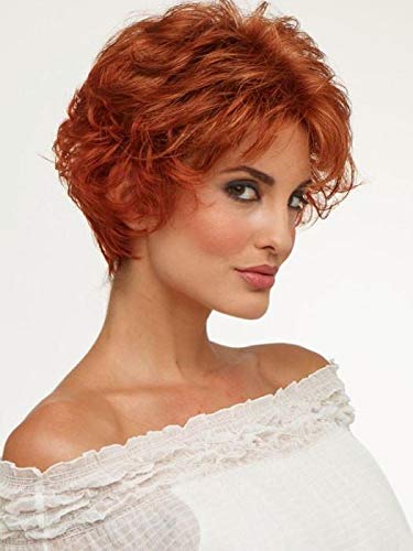Bryn Wig Color Chocolate Caramel - Envy Wigs 4" Short Classic Curly Nape Neck Synthetic Capless Stretch Open Cap Womens Lightweight Bundle Maxwigs Hairloss Booklet #TOP3