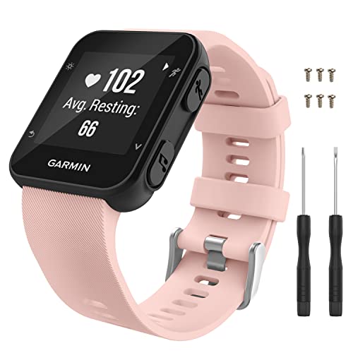 MoKo Correa Compatible con Garmin Forerunner 35 GPS Runerhr, Silicona de Repuesto para Reloj Deportivo, Correa de Repuesto con 2 Destornilladores y 6 Tornillos, Color Rosa