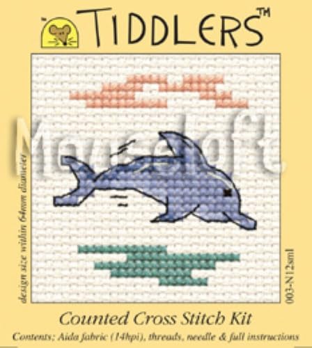 Mouseloft Cross Stitch Kit - Dolphin, Tiddlers Collection
