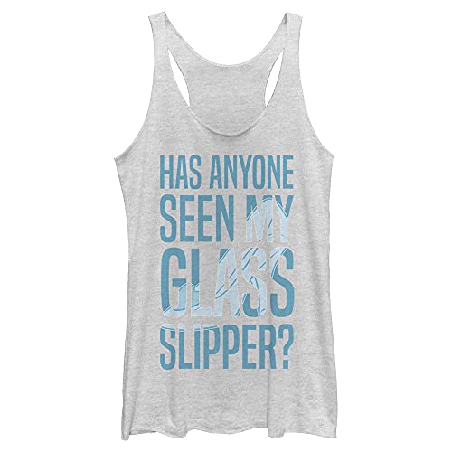 Disney Cinderella Missing Slipper Text Juniors Tri Blend Tank