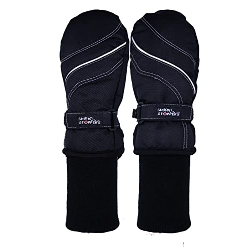 SnowStoppers Kid's Waterproof Ski & Snowboard Winter Mittens (Small / 1-3 Years, Black) - Thumbnail 3