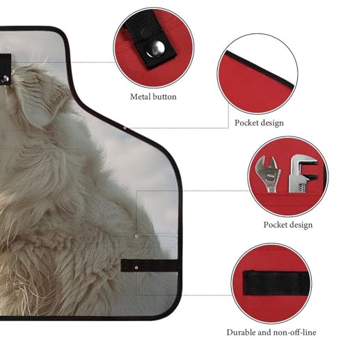 Delantal de trabajo impermeable con 8 bolsillos para hombres y mujeres miniatura 3