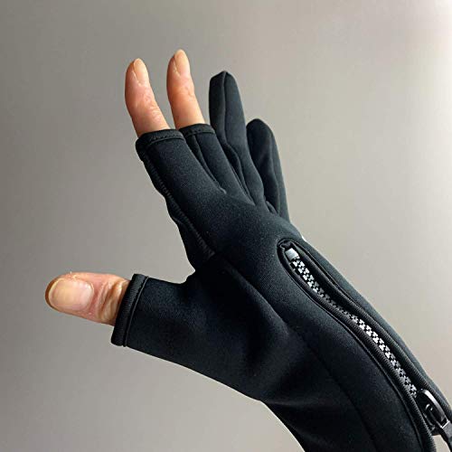 L.a.y Sport Fishing Gloves Jigging Sea Bass Fly‐Fishing Men's & Women's For Cold Weather Gloves (Black, M) #TOP7