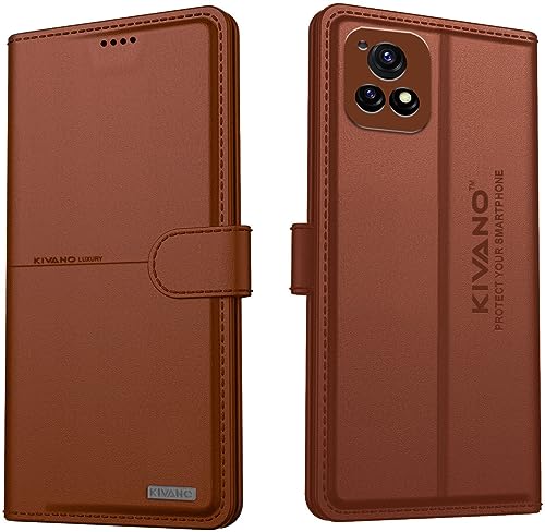 Image of KIVANO Compatible with Vivo Y72 5G Flip Cover | Leather Finish | Inside Pockets & Inbuilt Stand | Shockproof Wallet Style Magnetic Closure Back Cover Case