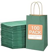 MOORAY 100 Pack Light Blue Small Paper Bags with Handles Bulk, 5.25"x3.25"x8.25" Gift Paper Bags,...