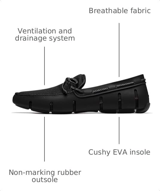 Image of SWIMS Braided Lace Loafer for Men, Breathable Slip On Water Friendly Driving Shoe, Lightweight Mesh Upper, Drainage Sole
