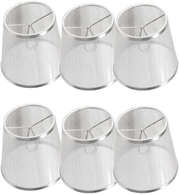 Miniatura 1 de Juego de 6 pantallas de lámpara de araña de cristal, 5.9 x 5.5 x 4.4 pulgadas (plata)