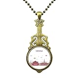 Material: Metall Wien Ã–sterreich Flat Landmark Pattern Halskette Antiker Gitarrenschmuck Musikanhänger