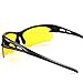 Dollger Night Driving Glasses for Men and Women Safety Sunglasses with HD Yellow Lens Plastic Frame Anti Glare UV 400 Protection
