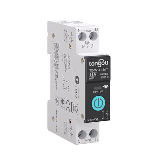 Interruptor Medidor Energia, 16A DIY Interruptor Inteligente Compatible con Alexa, Google Home, Interruptor WiFi con Control de Voz, Control Remoto y Función de Tiempo, TUYA App y Smart Life