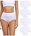 wirarpa Womens Cotton Underwear White 4 Pack High Waist Briefs No Muffin Top Ladies Stretch Panties Underpants Size 8, X-Large