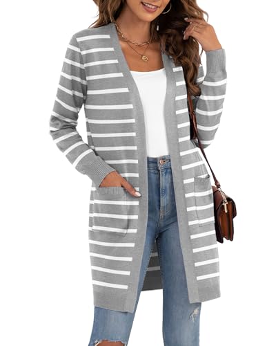 Image of VIISHOW Women's Classic Cardigans Long Sleeve Open Front Casual Knit Cardigan Sweaters Coat Soft Outwear