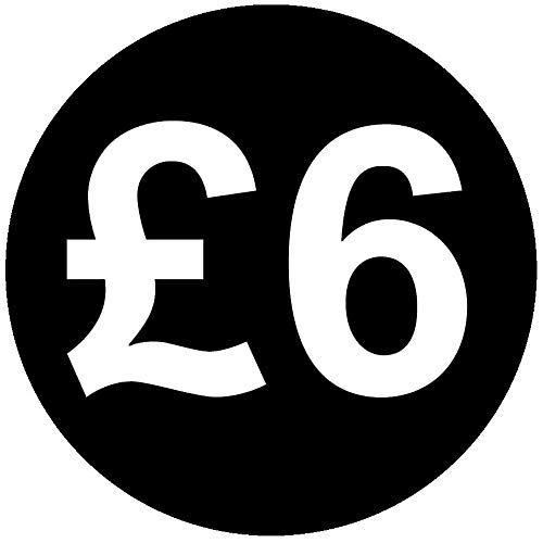 £ Black Price Stickers - 13mm, £6, 5000 — image 1