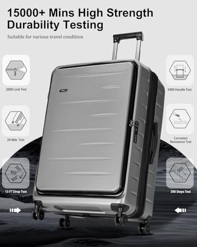 Image of CENSIEN Expandable Checked Luggage, 28 Inch Top Opening Trunk Suitcases