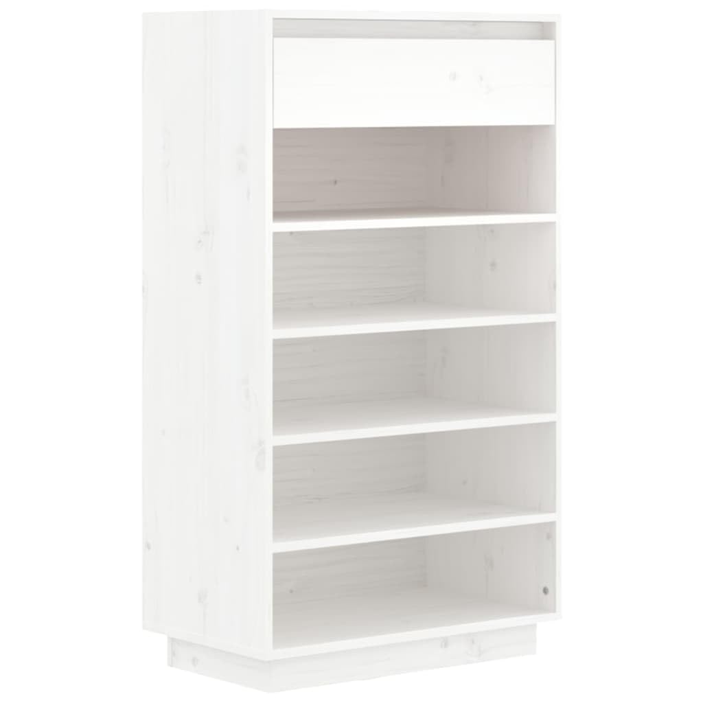 Zapatero de madera para pasillo y recibidor estrecho en blanco