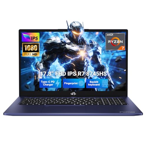 NIMO 17.3" IPS FHD-Gaming-Laptop-Computer, Ryzen 7 8745HS 32GB DDR5 RAM 1TB SSD Radeon 780M-Graphics (8C/16T, up to 4.9GHz Beat 